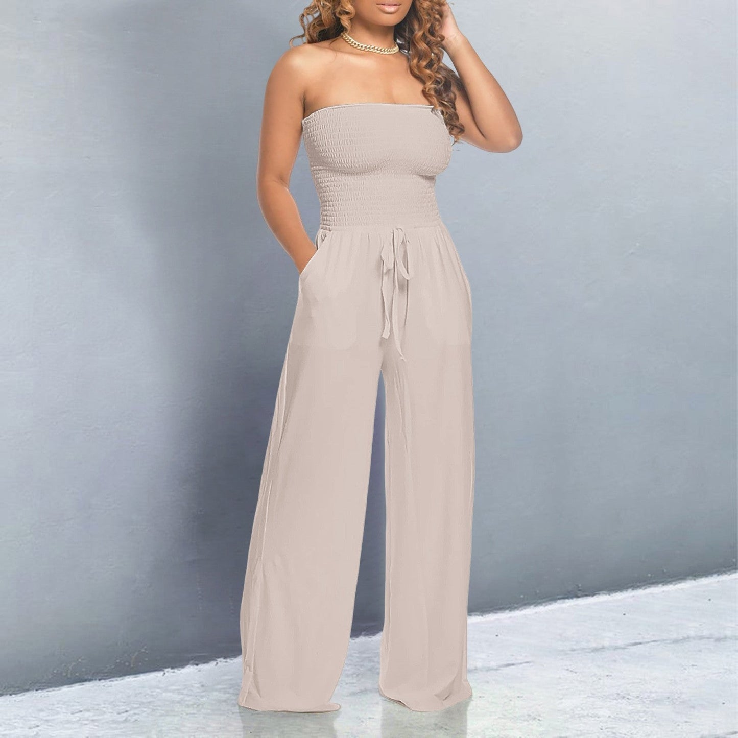 Women's Wide Leg Jumpsuit Tube Design