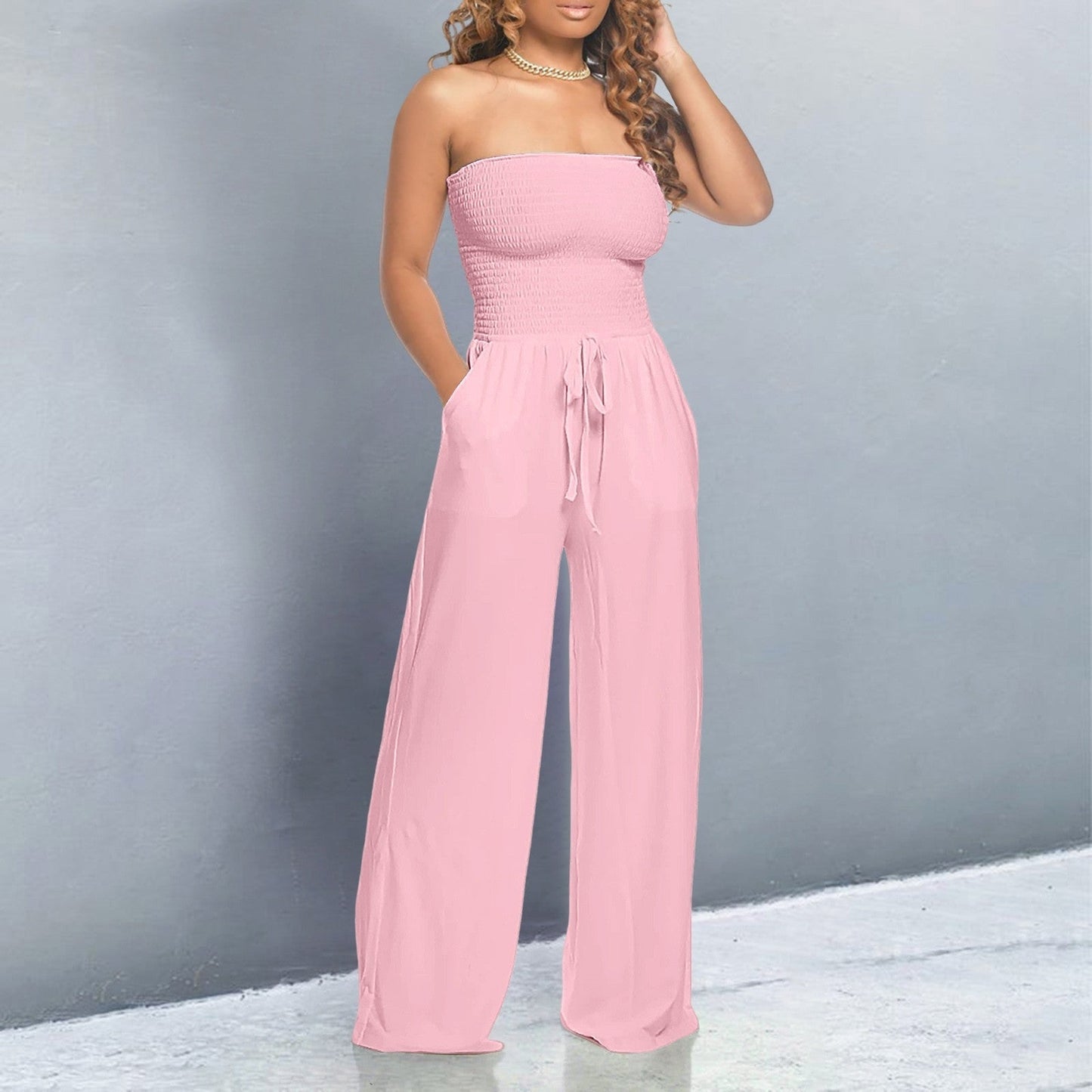 Women's Wide Leg Jumpsuit Tube Design - Vonnera