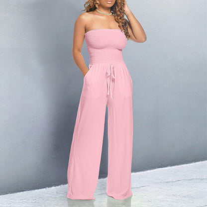 Women's Wide Leg Jumpsuit Tube Design - Vonnera