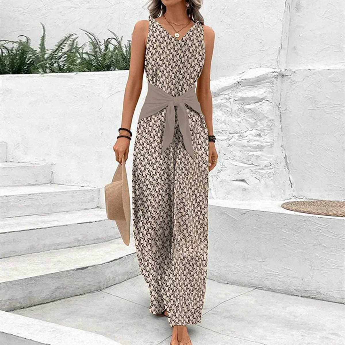 Women's Sleeveless Luxe Jumpsuit - Vonnera