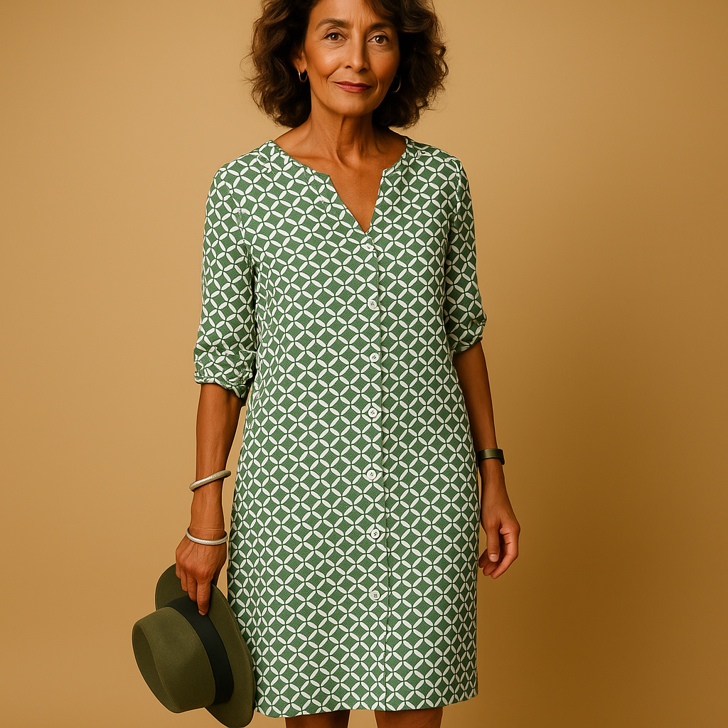 Women's V-Neck Casual Dress Half Sleeves - Vonnera