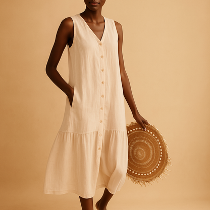 Women's V-Neck Summer Dress Airy Fit - Vonnera