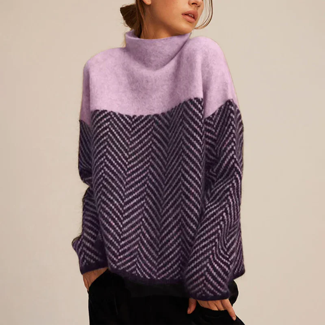 Aderline Women's Herringbone Knit Sweater