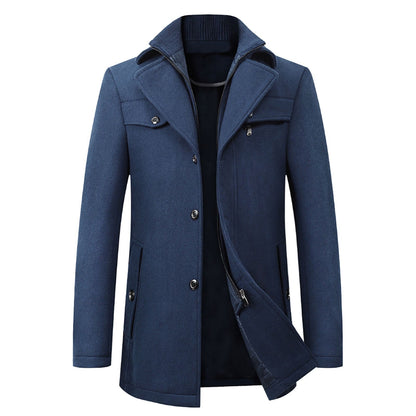 Elegant Double Collar Wool Coat