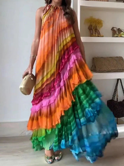 Vanessa Women's Ruffled Halter Maxi Dress - Vonnera