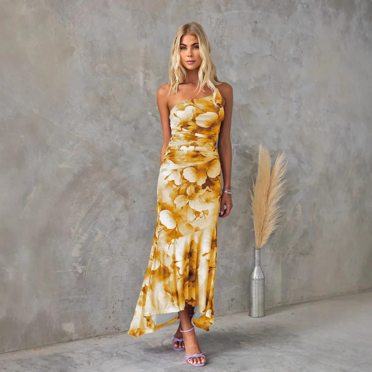 Katherine Women's Floral Midi Dress Lightweight