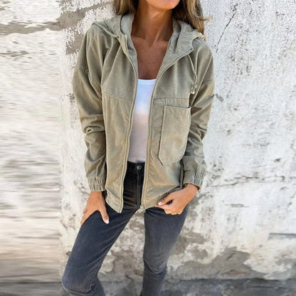 Women's Hooded Jacket Zipper Casual