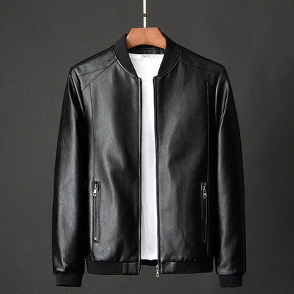 Men's Leather Jacket Pocket Rugged Brown - Vonnera