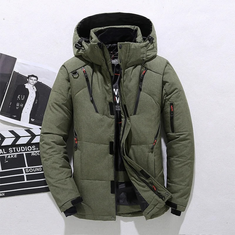 Men's Thick Winter Parka Fur Lined Hooded Jacket