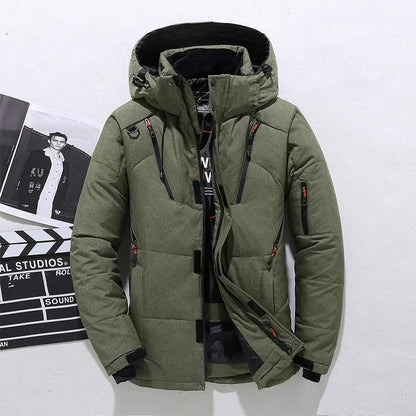 Men's Thick Winter Parka Fur Lined Hooded Jacket