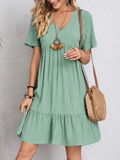 Women's V-Neck Tiered Dress