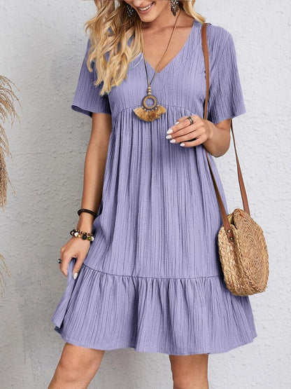 Women's V-Neck Tiered Dress