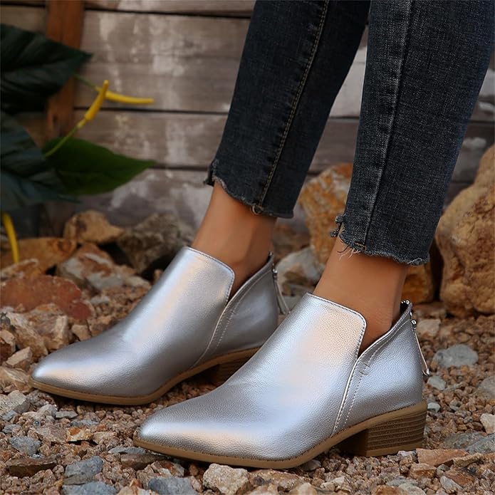 Image of Veronica | Women's V-Cut Pointed Toe Ankle Boots