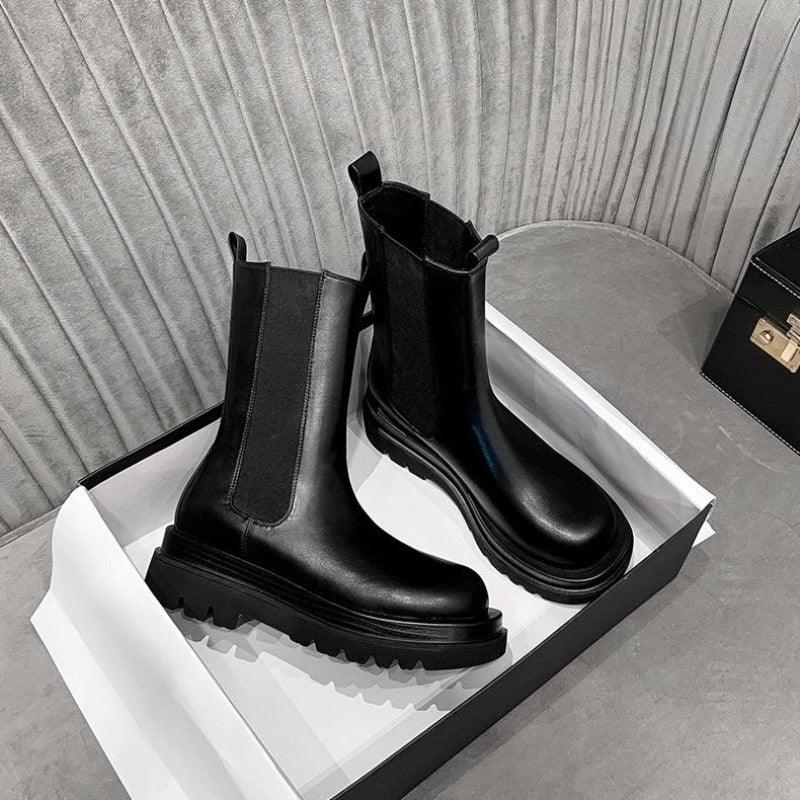 Women's Mid-Calf Boots Elastic Sides