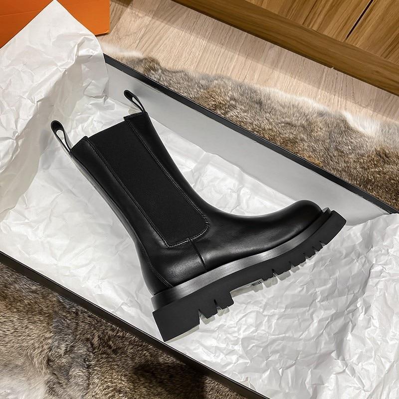 Women's Mid-Calf Boots Elastic Sides