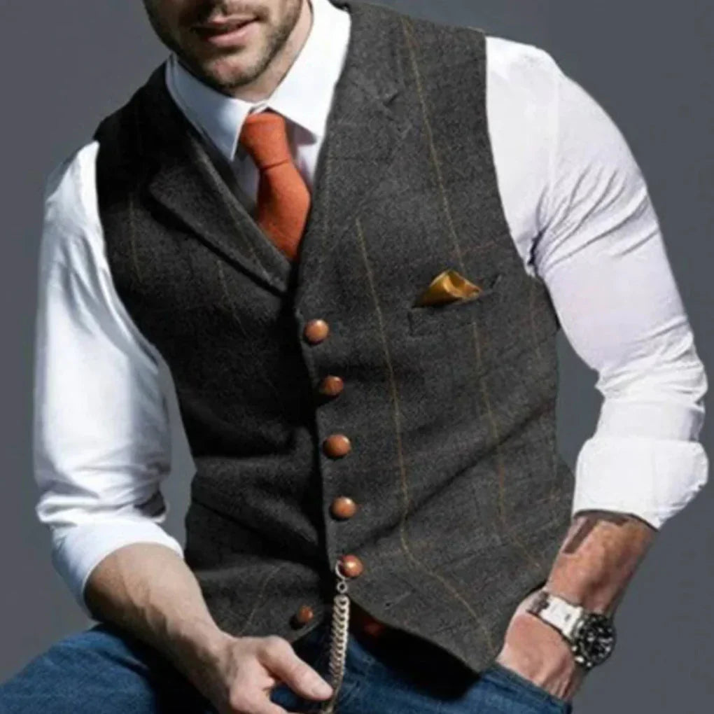 Men's Vintage Waistcoat Layered Classic Style