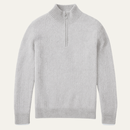 Men's Winter Knit Sweater Quarter Zip High Collar - Vonnera