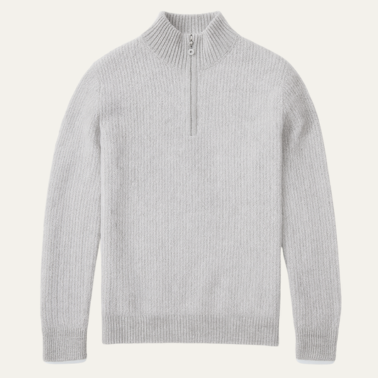 Men's Winter Knit Sweater Quarter Zip High Collar - Vonnera