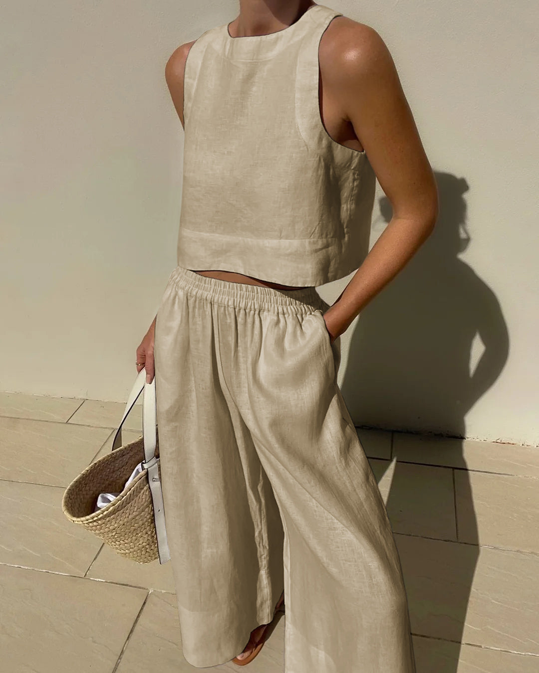 Image of Vicki | Women's Cropped Tank Top Two-Piece Set