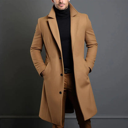 Vince Men's Long Single Breasted Wool Coat - Vonnera