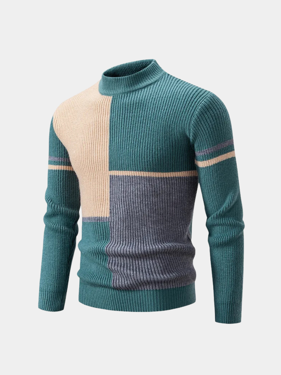 Men's Color Block Pullover Sweater - Vonnera