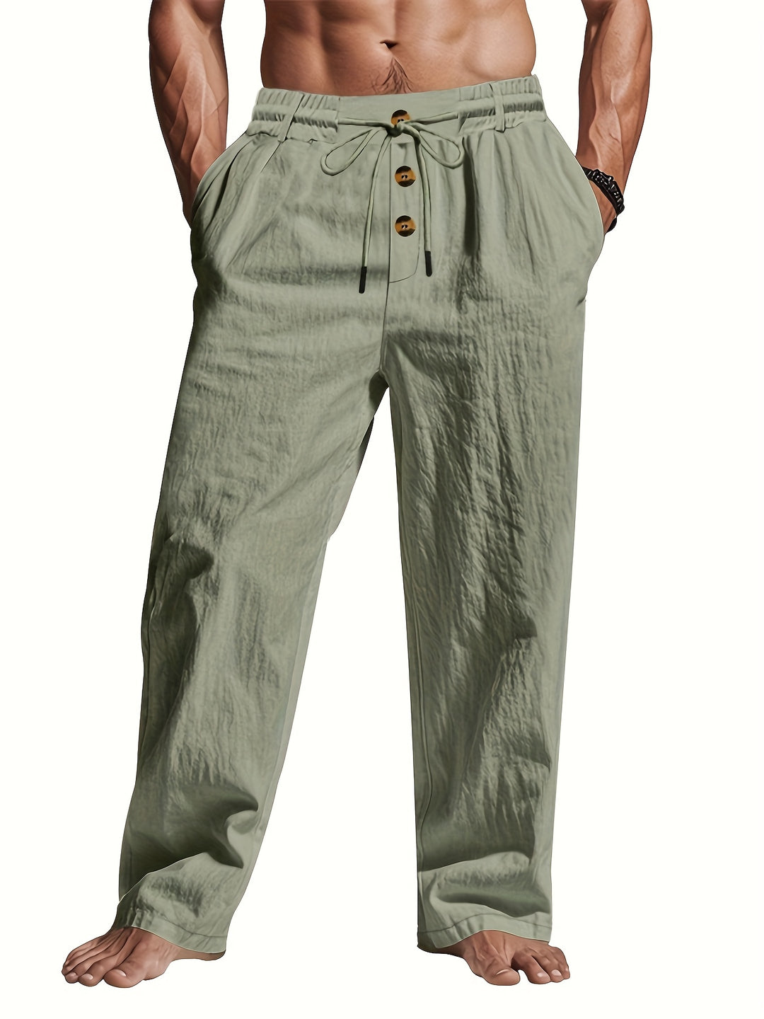 Image of Vincent | Men's Drawstring Relaxed Fit Chino Pants