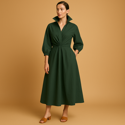 Women’s vintage A-line dress with a flattering waist and lightweight design, perfect for weddings, dinners, and casual outings.