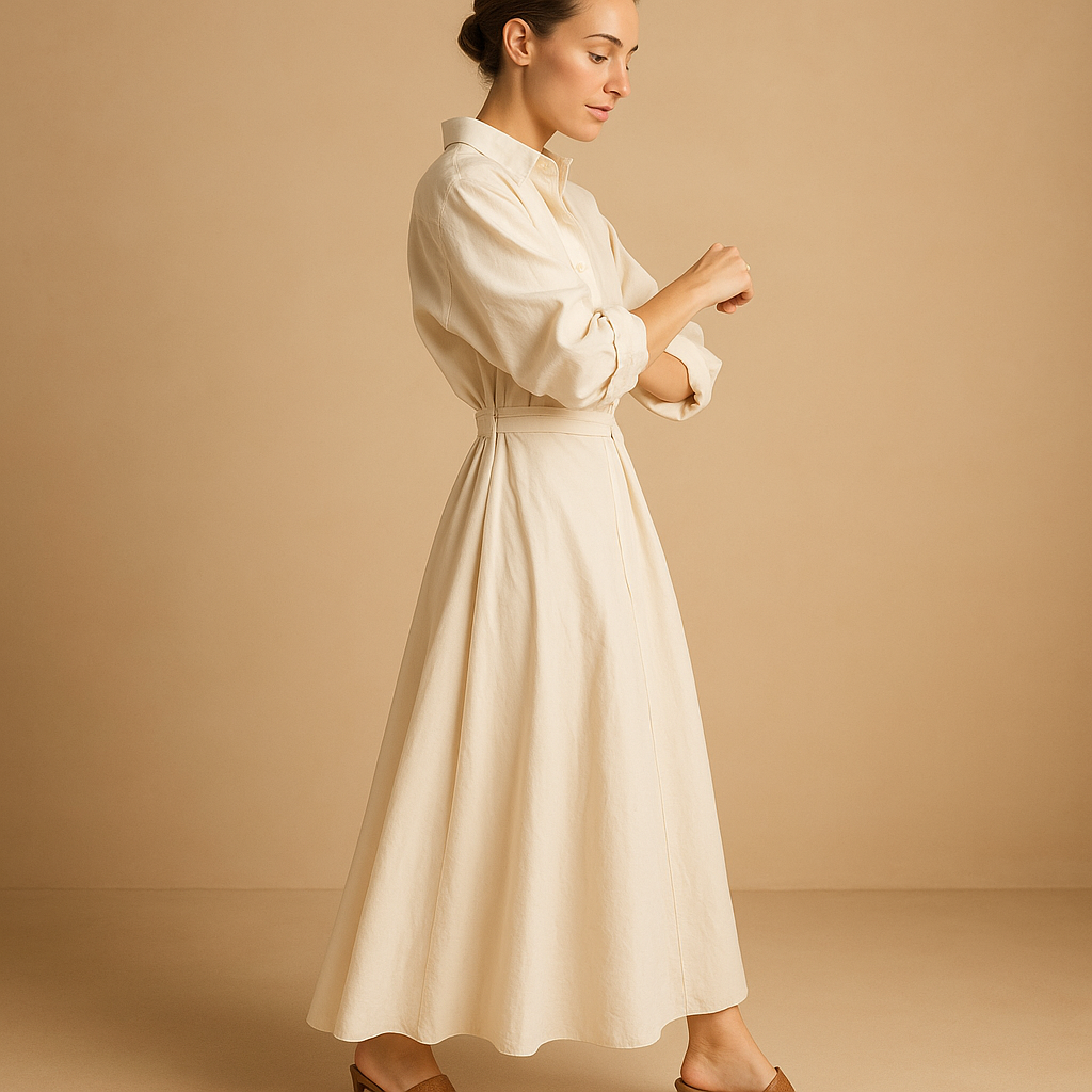 Women’s vintage A-line dress with defined waist and classic silhouette, perfect for weddings, dinner parties and elegant casual occasions.