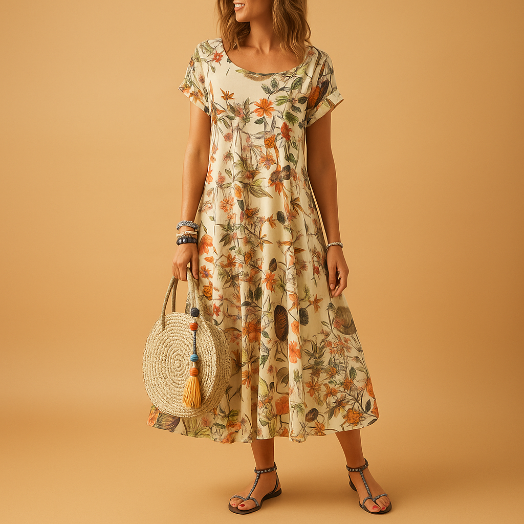 Women's Floral Summer Dress Loose Fit - Vonnera