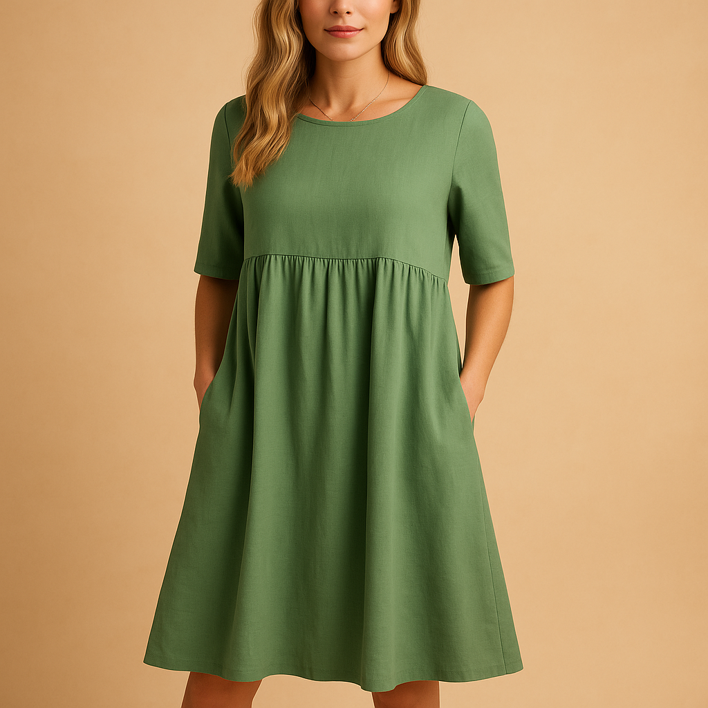 Vintage inspired midi dress for women with a flattering retro silhouette, ideal for garden parties, city outings, and special occasions.