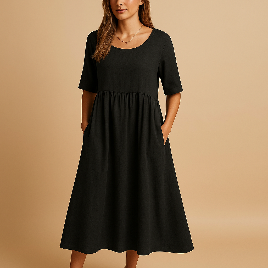 Women’s vintage midi dress with retro silhouette and flattering fit, perfect for parties, daily wear, and special occasions in any season.
