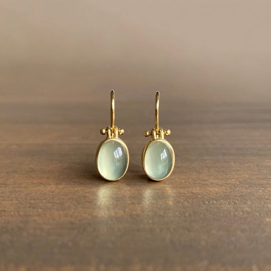 Vintage Green Moonstone Earrings - Vonnera