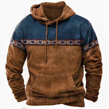 Men's Ethnic Pattern Hoodie Cotton Casual Wear - Vonnera