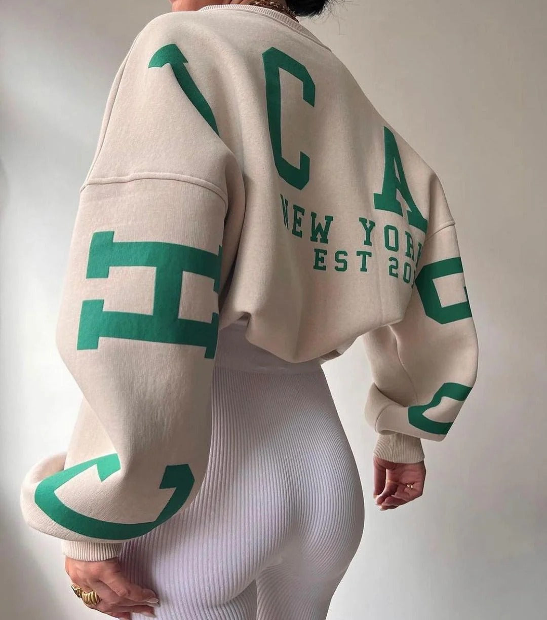 Women's Oversized Crew Neck Sweatshirt - Vonnera
