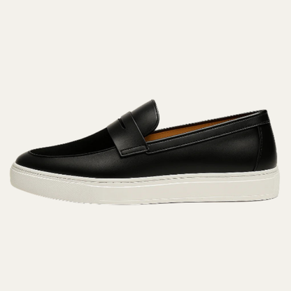 Wallingford Men's Moccasin Loafers White Sole Leather - Vonnera