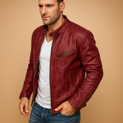 Men's Waterproof Biker Jacket Zip Closure - Vonnera