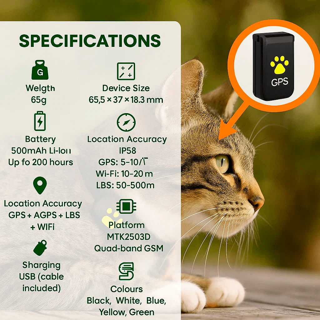 Pawguard Gps Cat Tracker Device