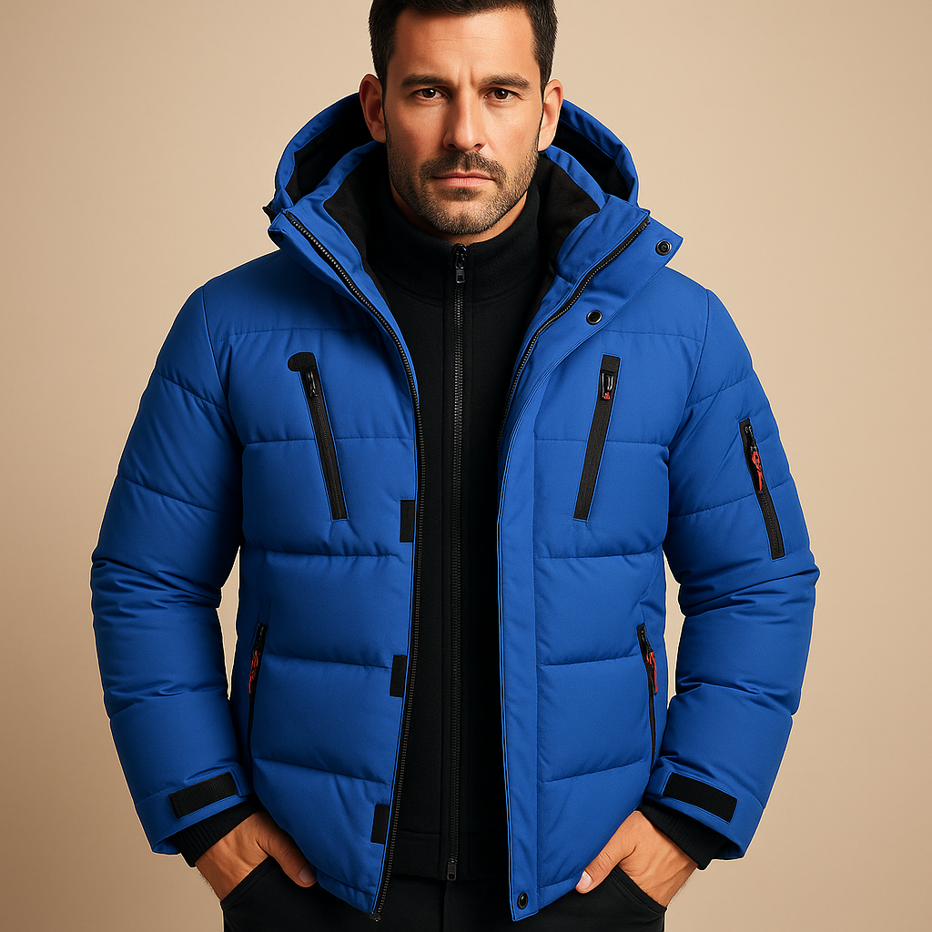Men's Waterproof Winter Jacket Adjustable Hood - Vonnera