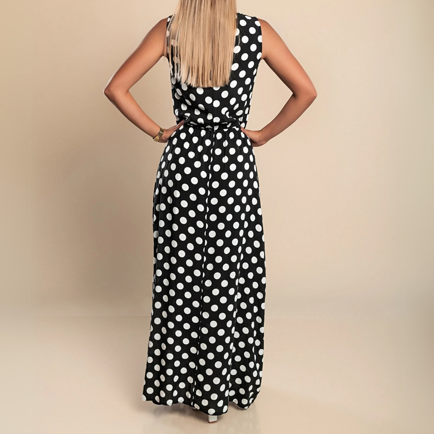 Women's Polka Dot Maxi Dress