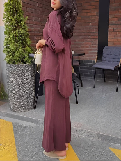Women's Long Sleeve Skirt Set Tie Drawstring