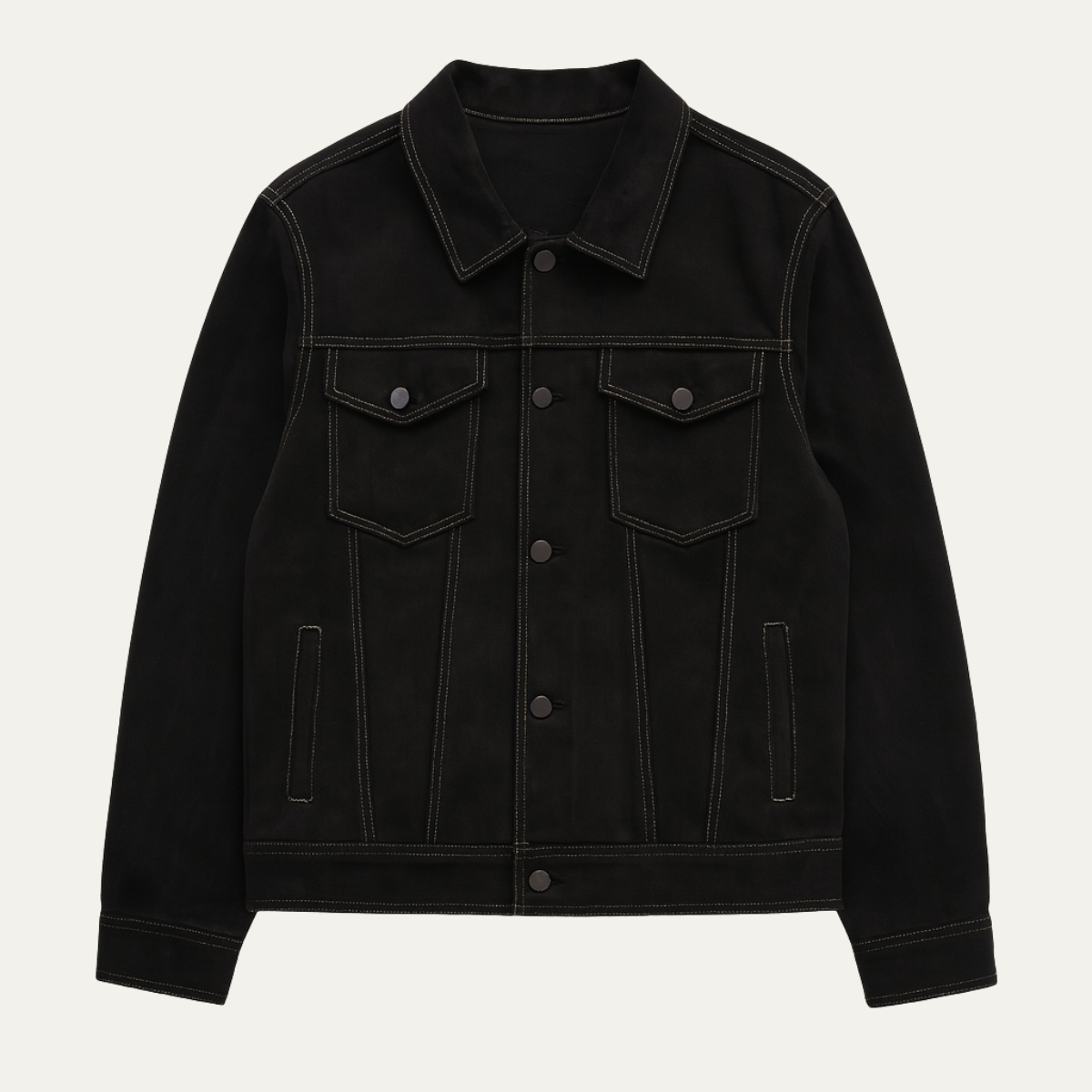 Men's Suede Button Up Jacket Retro Classic - Vonnera