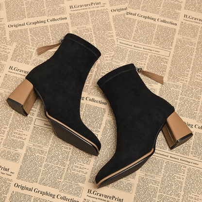 Women's Ankle Boots Rear Zipper Heel Style