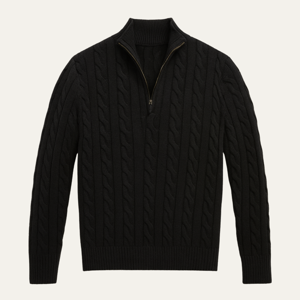 Men's Knit Quarter Zip Sweater Cable Pattern - Vonnera
