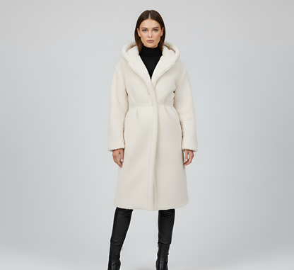Women's Long Teddy Coat Plush Hooded Winter Outerwear