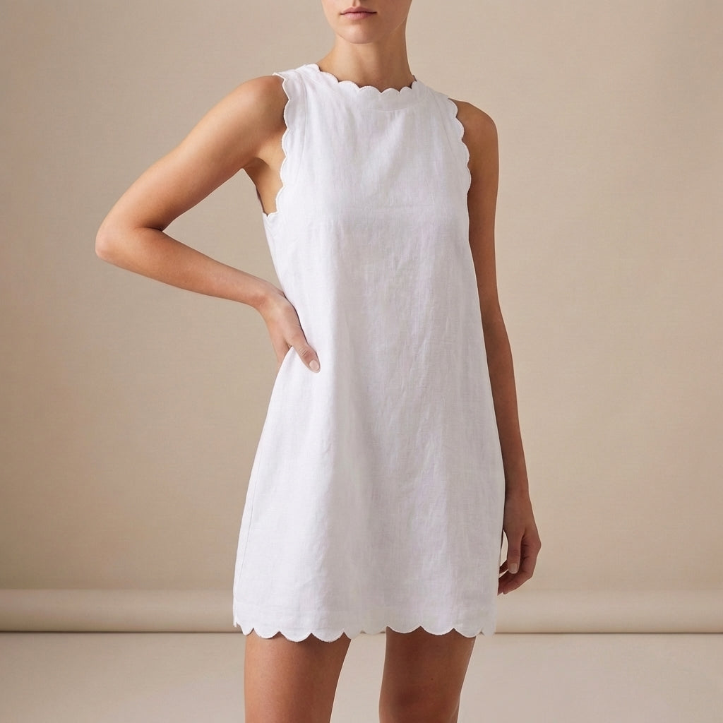 Women's Sleeveless Ruffle Mini Dress Lightweight