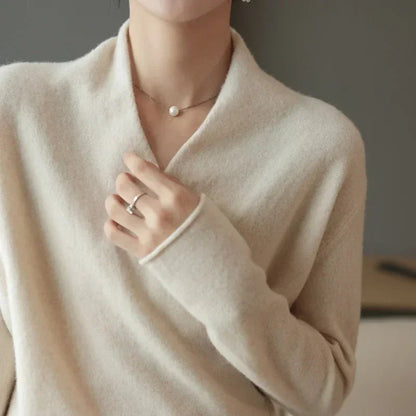 Women's V-Neck Wrap Pullover Relaxed Fit