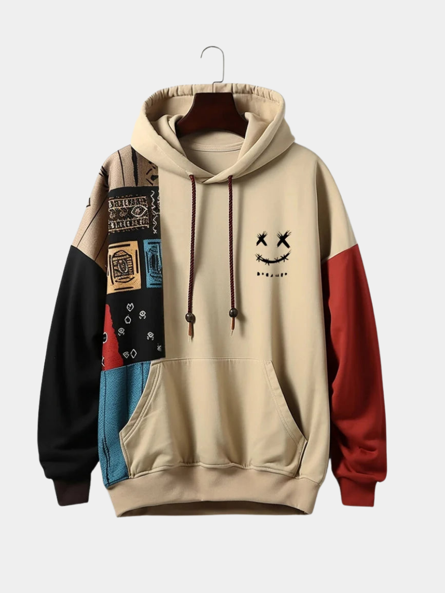 Men's Patchwork Hoodie Pullover Sweatshirt - Vonnera