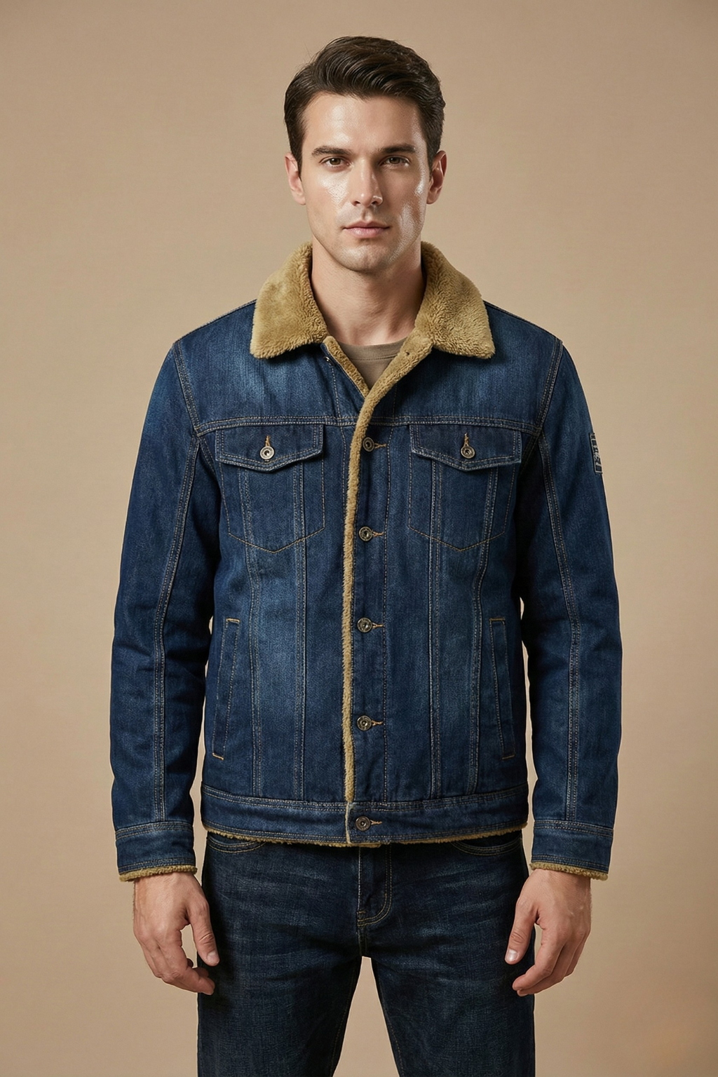 Men's Denim Button Down Jacket - Vonnera