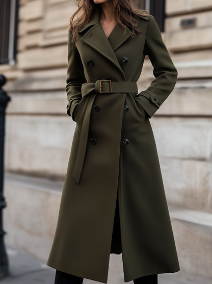 Women's Double-Breasted Belted Coat - Vonnera