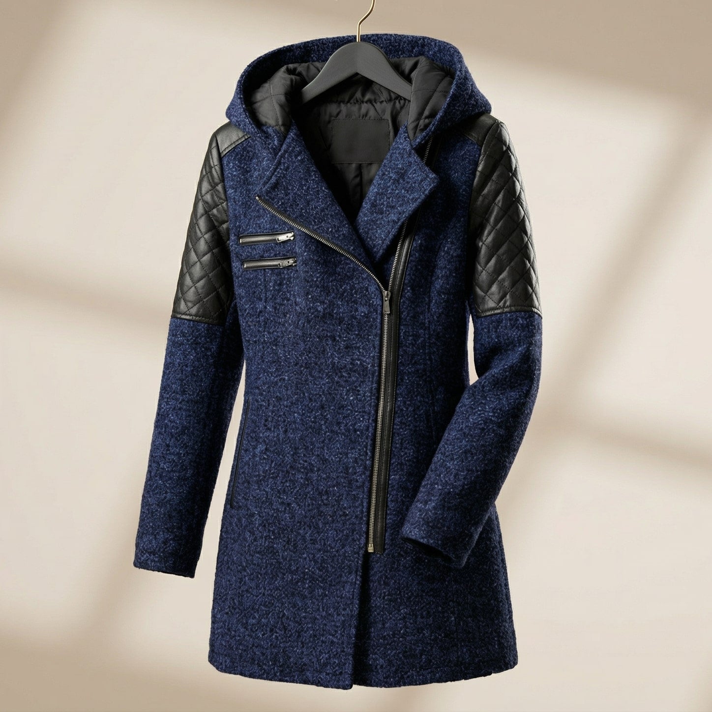Image of Winnie | Women's Hooded Asymmetrical Zip Front Coat